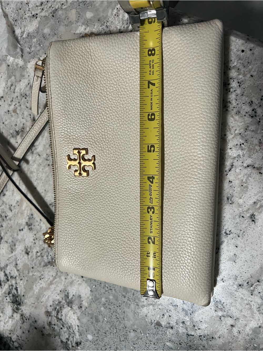 Tory Burch Cream Pebbled Leather Crossbody with Gold Hardware - Picture 14 of 15